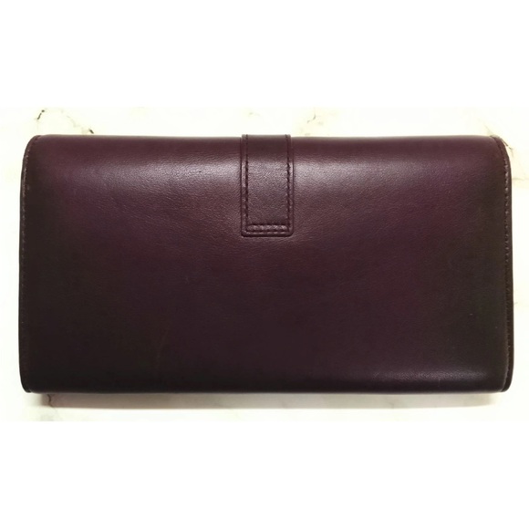 Yves Saint Laurent Chocolate Leather Wallet with Gold Accent - Picture 2 of 12
